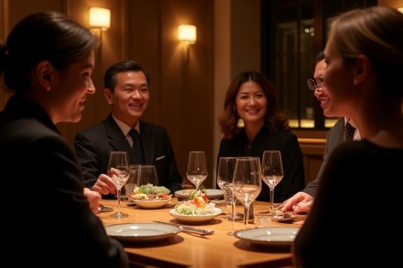 貸し切りで食事を楽しむお客様